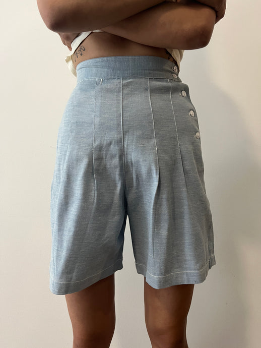 50s Side Button Chambray Gym Shorts