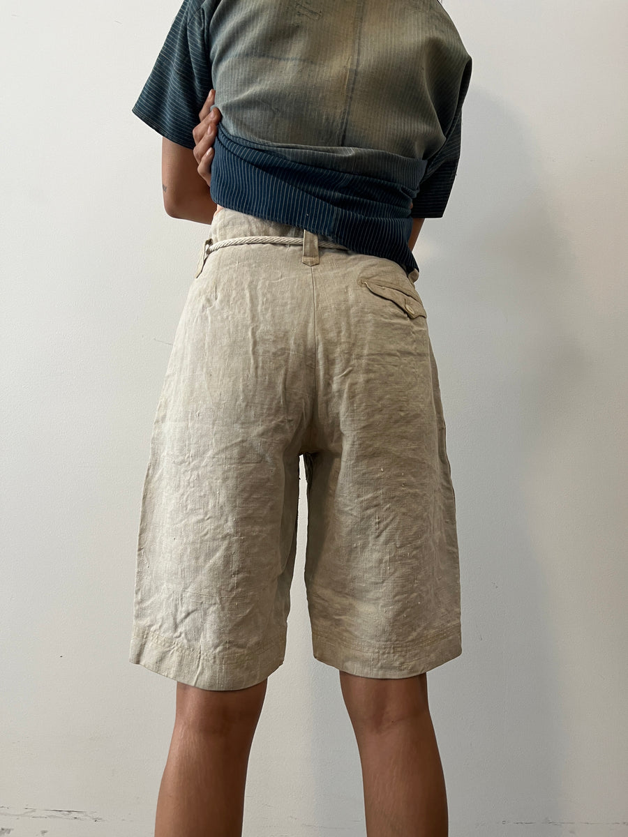 1930's linen short ショートパンツ antique 80s 90s llbean linen リネンショーツ ショートパンツ - メルカリ