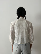 Antique Tie Collar Rayon Blouse