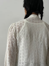 Antique Tie Collar Rayon Blouse
