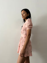30s/40s Pink Parasol Patterned Romper & Skirt Set