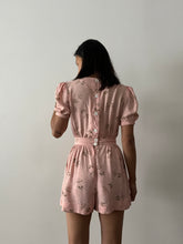 30s/40s Pink Parasol Patterned Romper & Skirt Set