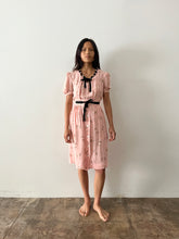 30s/40s Pink Parasol Patterned Romper & Skirt Set