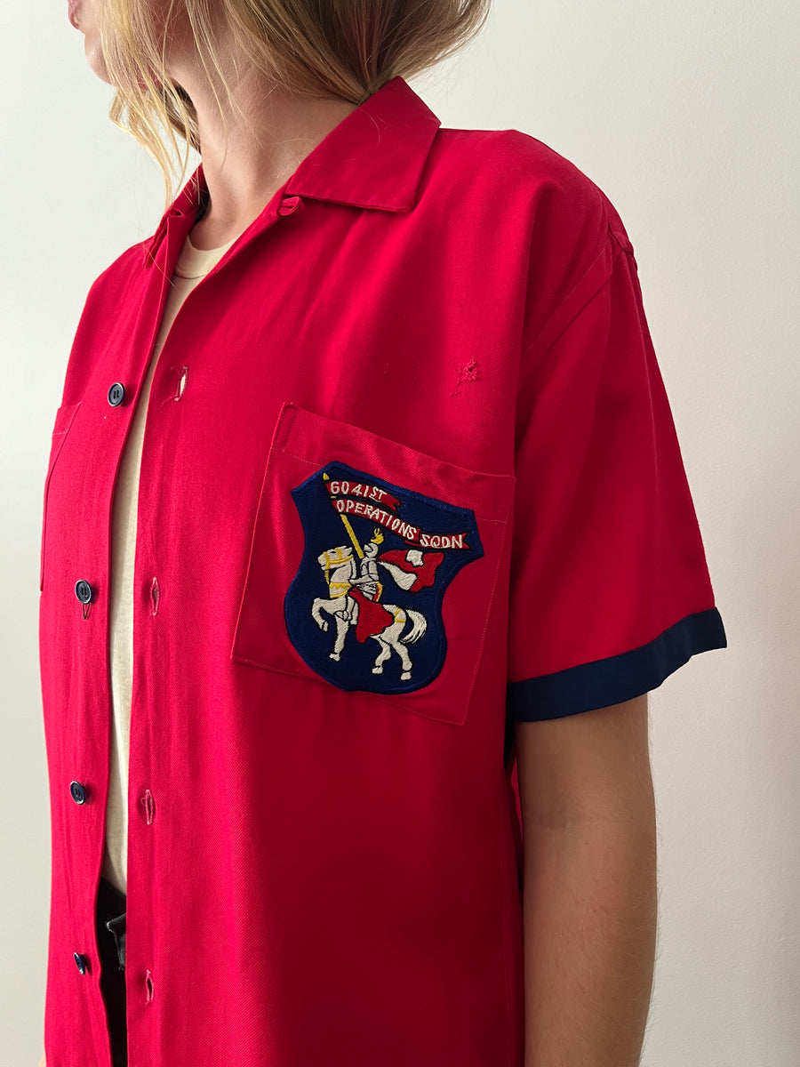 50s Military Squadron Japanese Bowling Shirt – mothfood shop