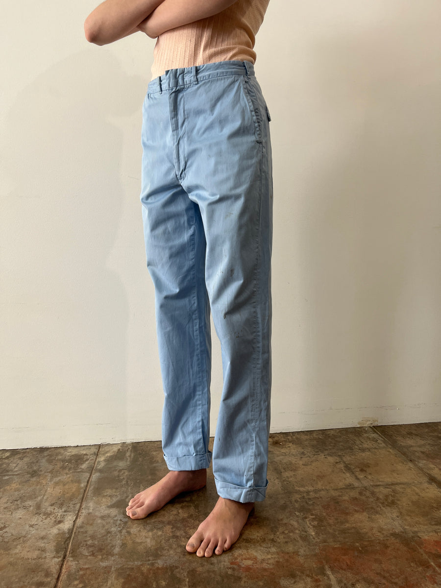 60s Sky Blue Work Pants – mothfood shop
