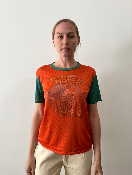 70s Mosey on Mopeds Mesh Jersey tee