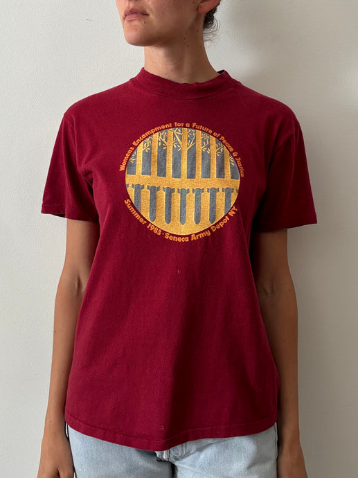1983 Women's Encampment for a Future of Peace & Justice tee