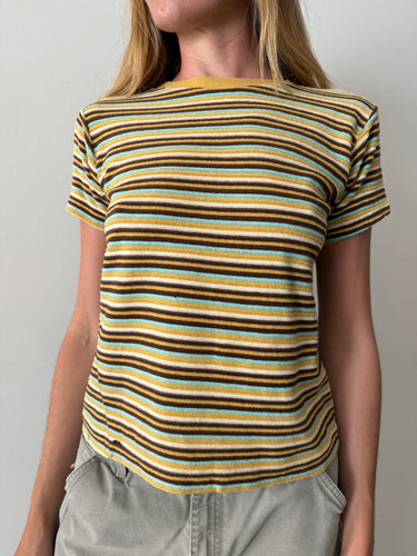 60s Yellow Striped Terry Tee
