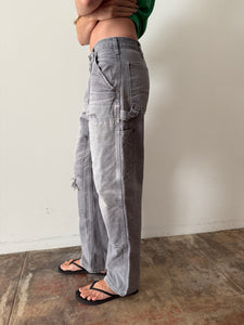 Faded Grey Carhartt Double Knee Pants 32w