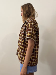 Brown Check Terry Beach Jacket