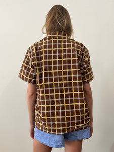 Brown Check Terry Beach Jacket