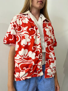 Hawaiian Floral Terry Beach Jacket