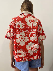 Hawaiian Floral Terry Beach Jacket