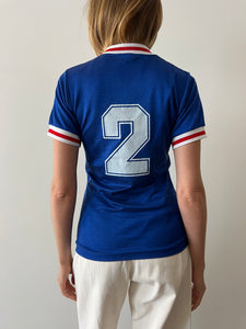 Blue 2 V Neck Ringer Jersey