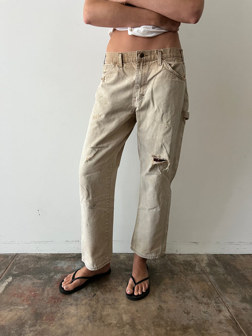 Super Faded Dickies Tan Work Pants 32w