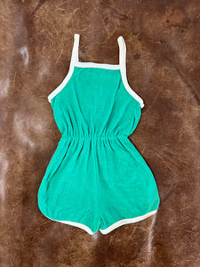 70s Green Terry Kid Romper