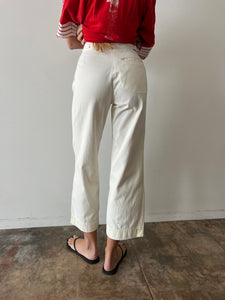 30s Side-Buckle White Pants