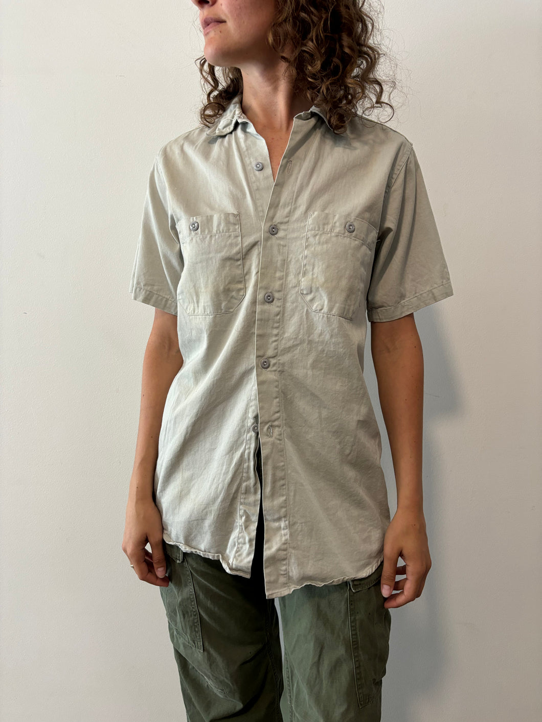 Gray Short Sleeve Work Shirt