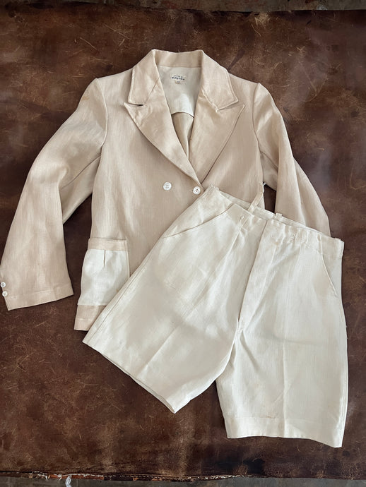 30s Boys Two Piece Linen Set