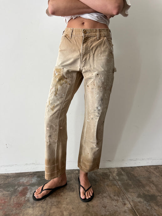 Painted & Faded Carhartt Double-knee Pants 30w