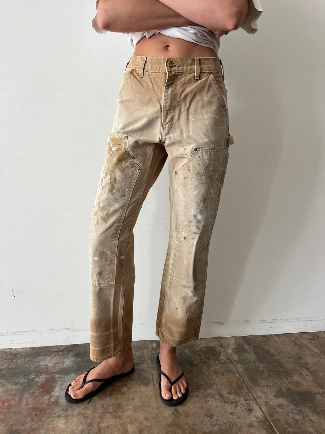 Painted & Faded Carhartt Double-knee Pants 30w