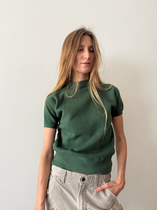 60s/70s Green Short-Sleeve Sweatshirt