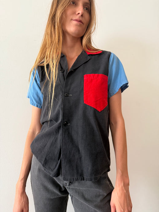 Handmade Colorblock Boys Sport Shirt