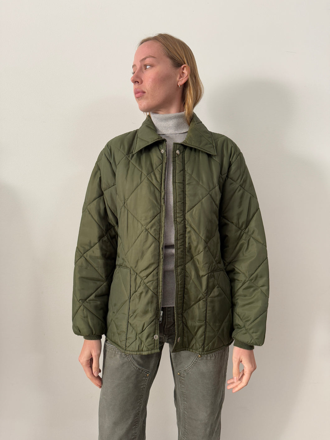 Green Quilted Work Jacket