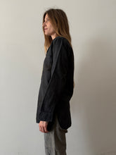 1910s Black "The Special Shirt" Chin-Strap Flannel Work Pullover