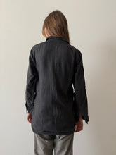 1910s Black "The Special Shirt" Chin-Strap Flannel Work Pullover