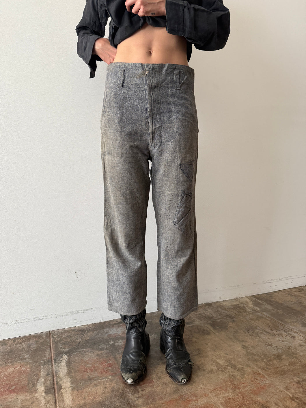 Japanese Salt & Pepper Cotton Trousers