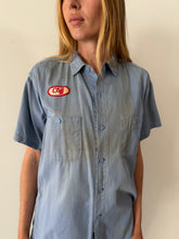 50s Worn Blue Mechanic Shirt