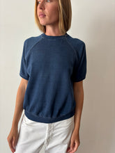 Soft Navy Short Sleeve Sweatshirt