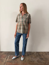 50s Cotton Plaid Button Down