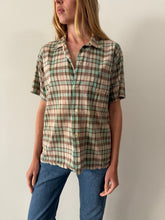 50s Cotton Plaid Button Down