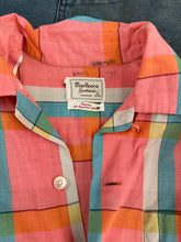 50s Pink Plaid Cotton Flannel Shirt