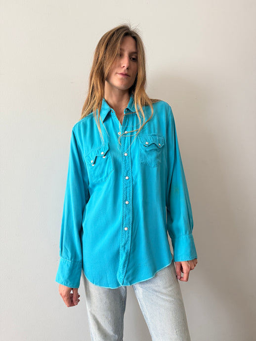 40s Teal Gab Western Shirt