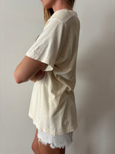 Thrashed Cream V Neck Tee