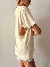 Thrashed Cream V Neck Tee