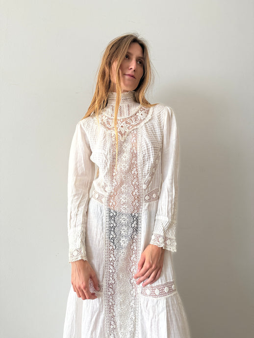 Antique Linen & Lace Lawn Dress