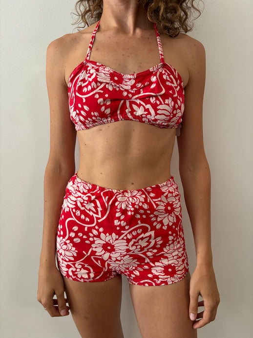 Floral 50s 2pc Bikini Swimsuit