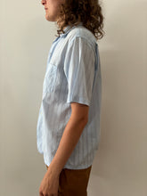 50s Powder Blue Woven Mesh Shirt