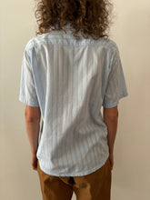 50s Powder Blue Woven Mesh Shirt