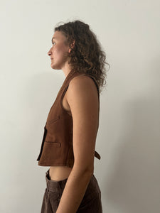 Turn of The Century Cotton Brown Vest