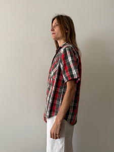 50s Penney's Short Sleeve Flannel Work Shirt