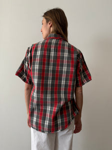 50s Penney's Short Sleeve Flannel Work Shirt