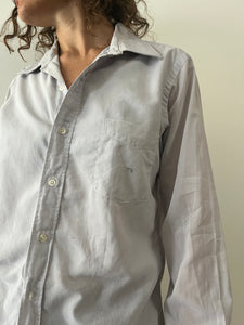 70s Pale Purple Semi-Sheer Fine Cotton Dress Shirt
