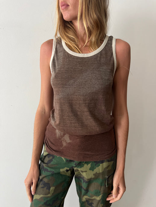 Faded Heather Brown Tank