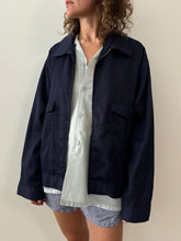 70s Dark Blue Mechanic Work Jacket