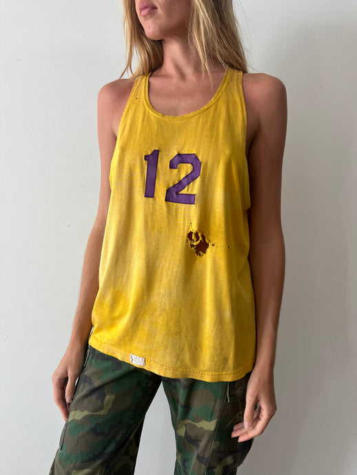 Yellow 12 Basketball Jersey